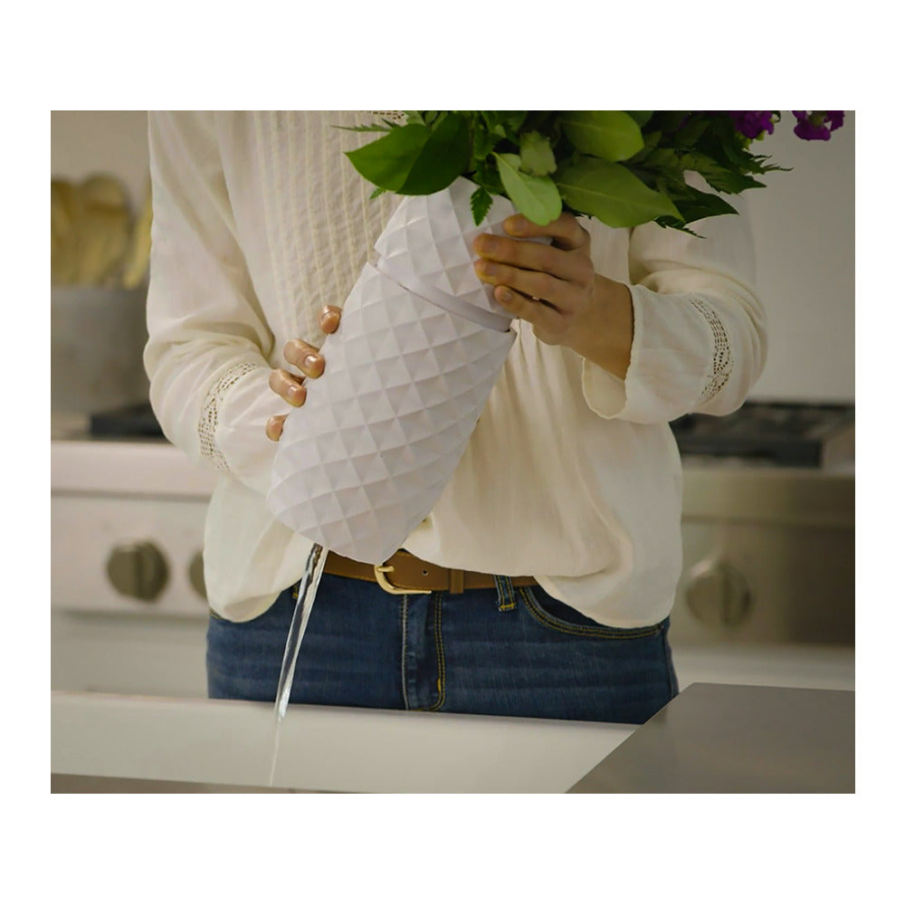 Amaranth 10-Inch Floral Care Impact Resistant Smarter Vase (White)