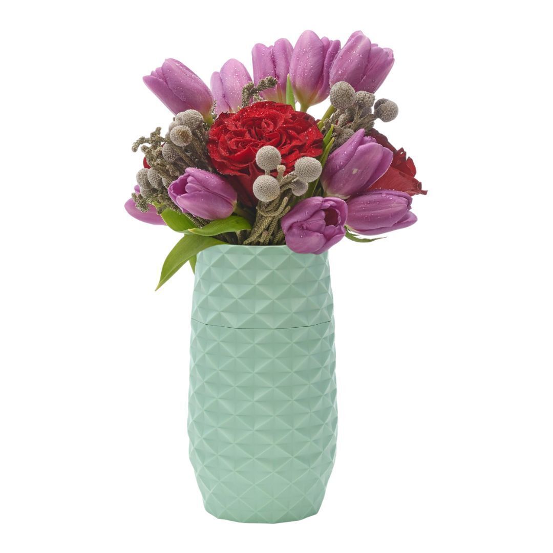 Amaranth Diamond Pattern 7.5-Inch Vase with Water Draining Specialty