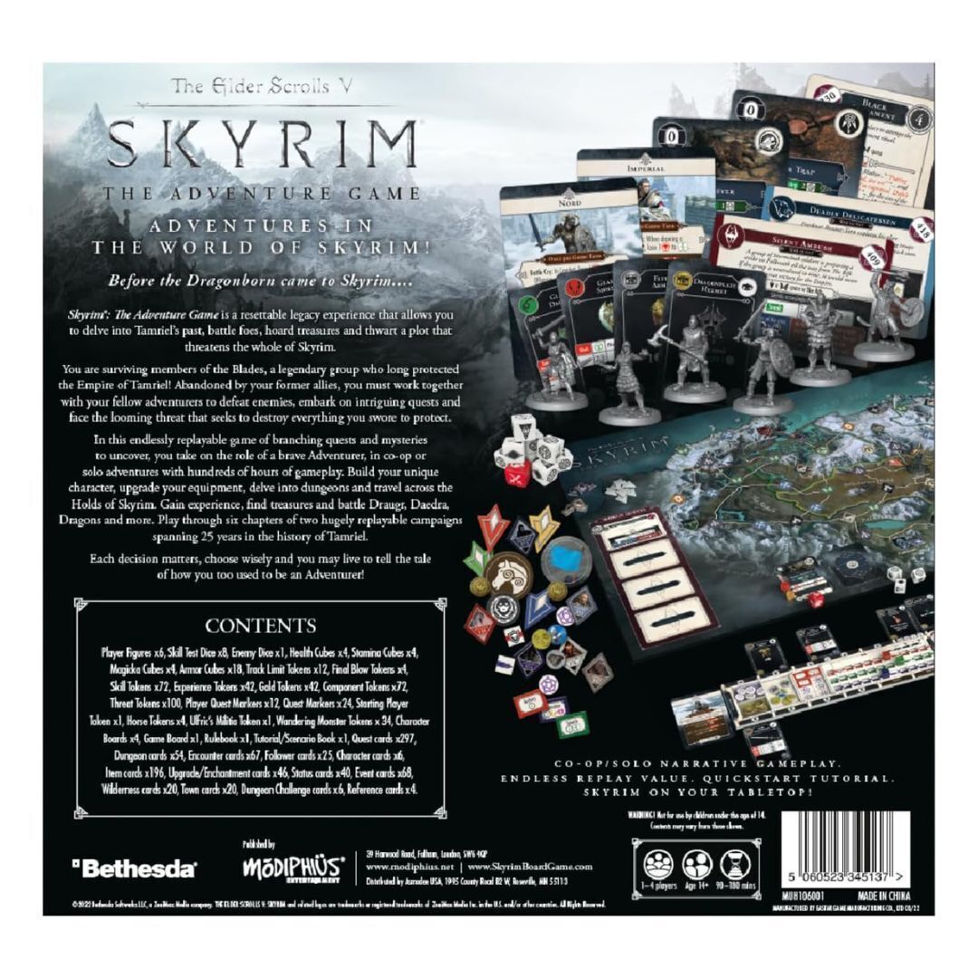 Modiphius : The Elder Scrolls V: Skyrim  The Adventure Game Board Game