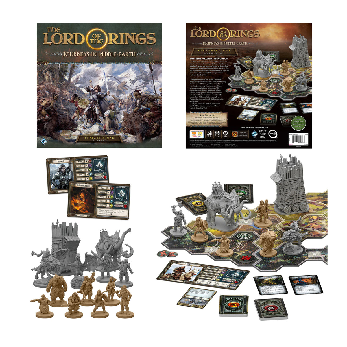 Fantasy Flight Games LoTR Board Game Bundle with Shadowed Paths & Spreading War