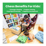 Story Time Chess Level 1 Kids Sets with Double Sided Board for Beginners