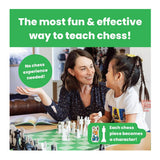 Story Time Chess Level 1 Kids Sets with Double Sided Board for Beginners