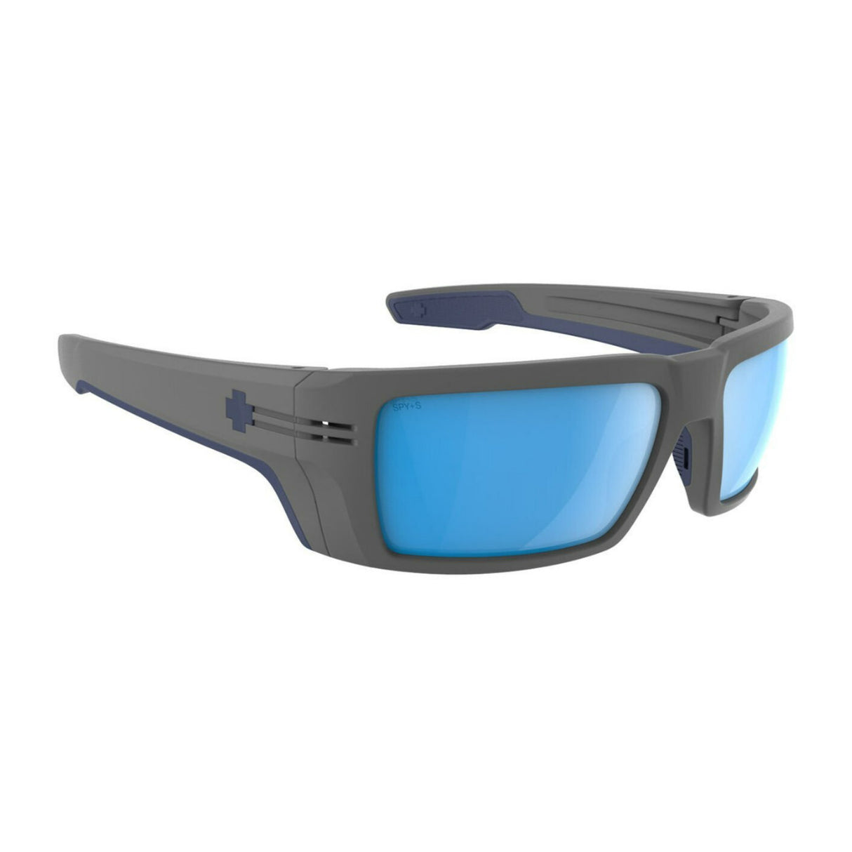 SPY Optic Rebar SE Matte Gray and Happy Boost Polar Ice Blue Mirror Sunglasses