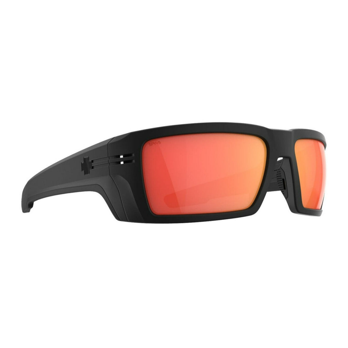 SPY Optic Rebar SE Matte Black and Happy Boost Polar Orange Mirror Sunglasses