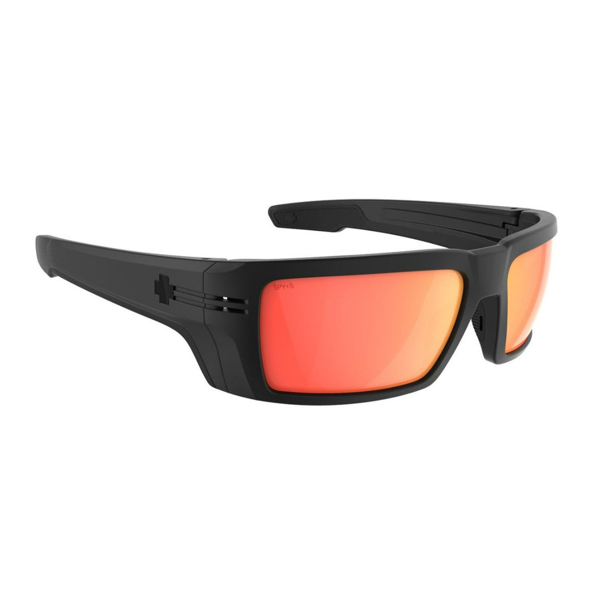 SPY Optic Rebar SE Matte Black and Happy Boost Polar Orange Mirror Sunglasses