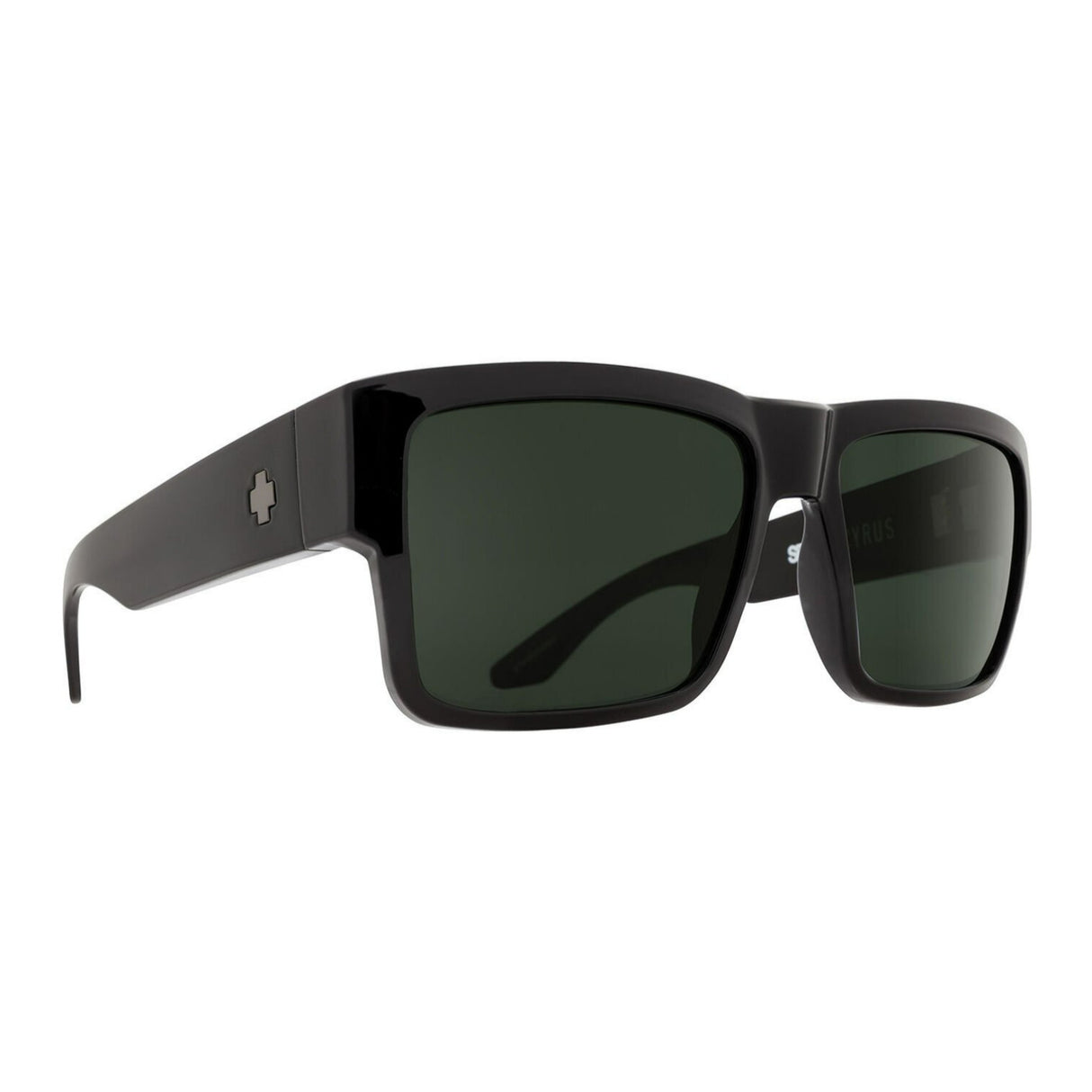 SPY Optic Cyrus Black and HD Plus Gray Green Medium to Large Fit Sunglasses