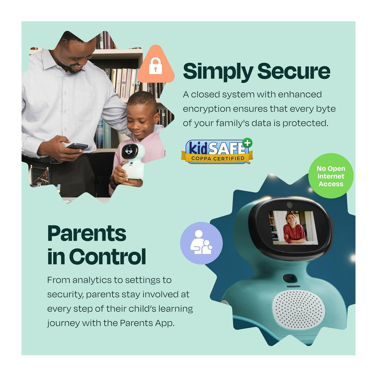 Miko Mini Interactive GPT Powered Blue AI Kids Robot for STEAM Learning