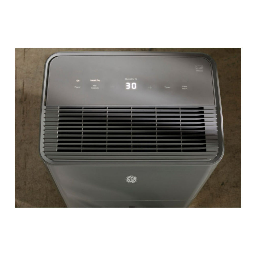 GE Energy Star 50 Pint Portable Gray Dehumidifier with Alarm Alert