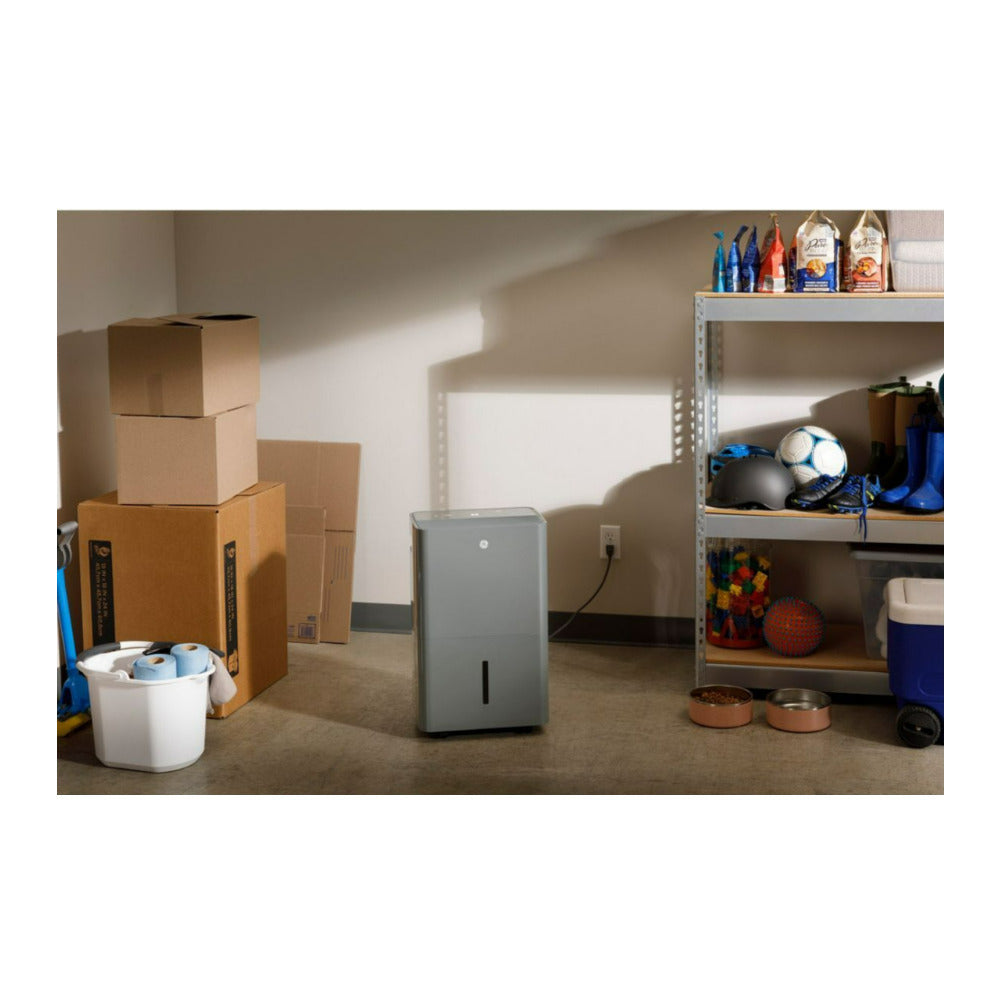 GE Energy Star 50 Pint Portable Gray Dehumidifier with Alarm Alert
