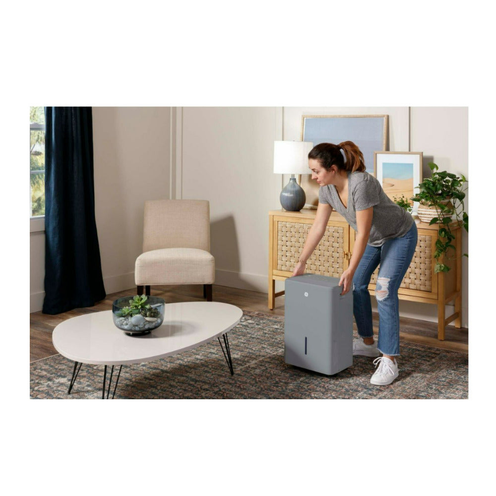 GE Energy Star 50 Pint Portable Gray Dehumidifier with Alarm Alert