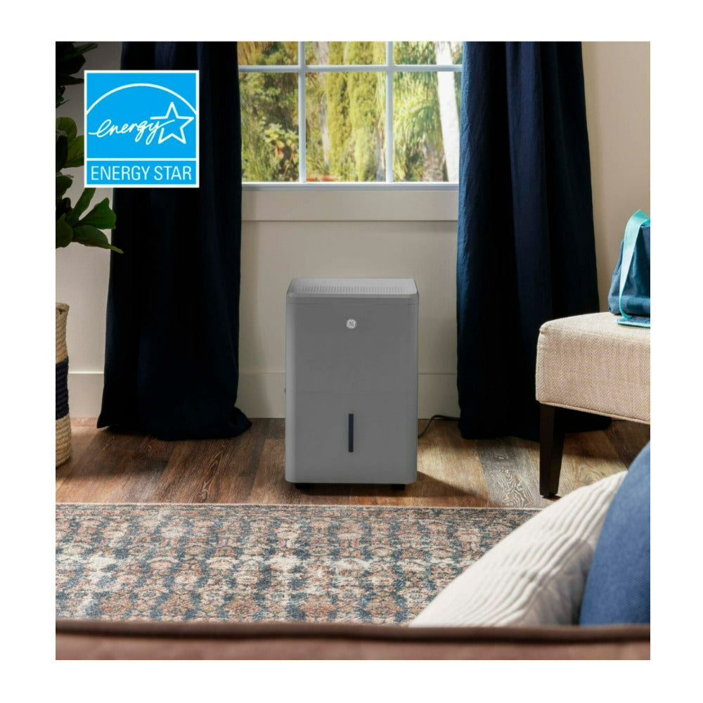 GE Energy Star 50 Pint Portable Gray Dehumidifier with Alarm Alert