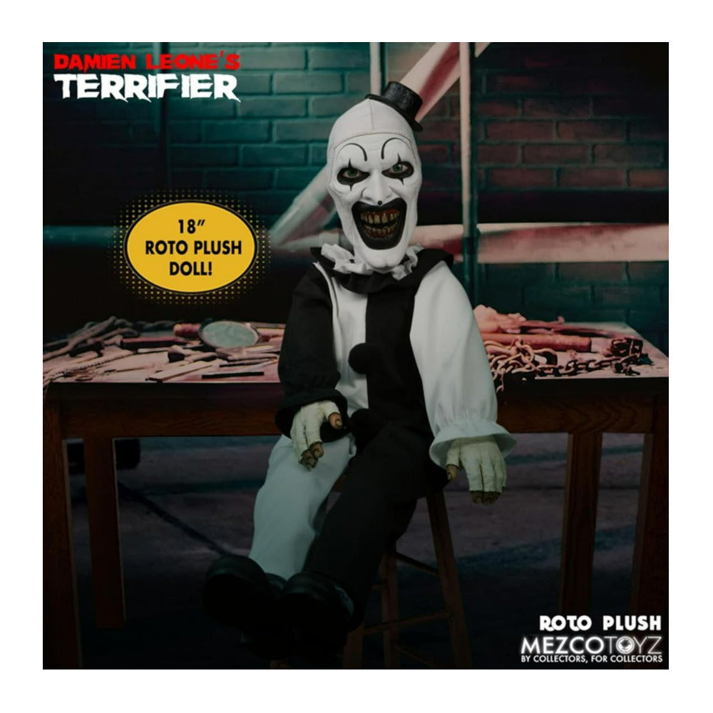 Mezco Terrifier Art The Clown Roto Plush 18 Inch Soft Doll