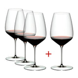 RIEDEL Veloce Cabernet and Merlot 4 Pack Crystal Clear Diamond Shaped Glass