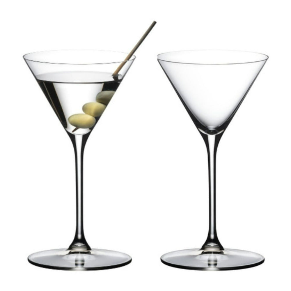 RIEDEL Grape Martini and Cocktail Diamond Shaped 2 Pack Crystal Clear Glass