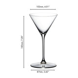 RIEDEL Grape Martini and Cocktail Diamond Shaped 2 Pack Crystal Clear Glass