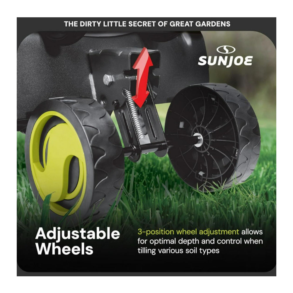 Sun Joe TJ604E 16 Inch Electric Garden Tiller and Cultivator with 6 Steel Tines