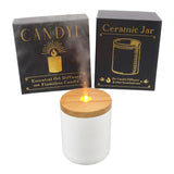Candyl Ceramic Diffuser (Matte White Jar with Light Wood Top)