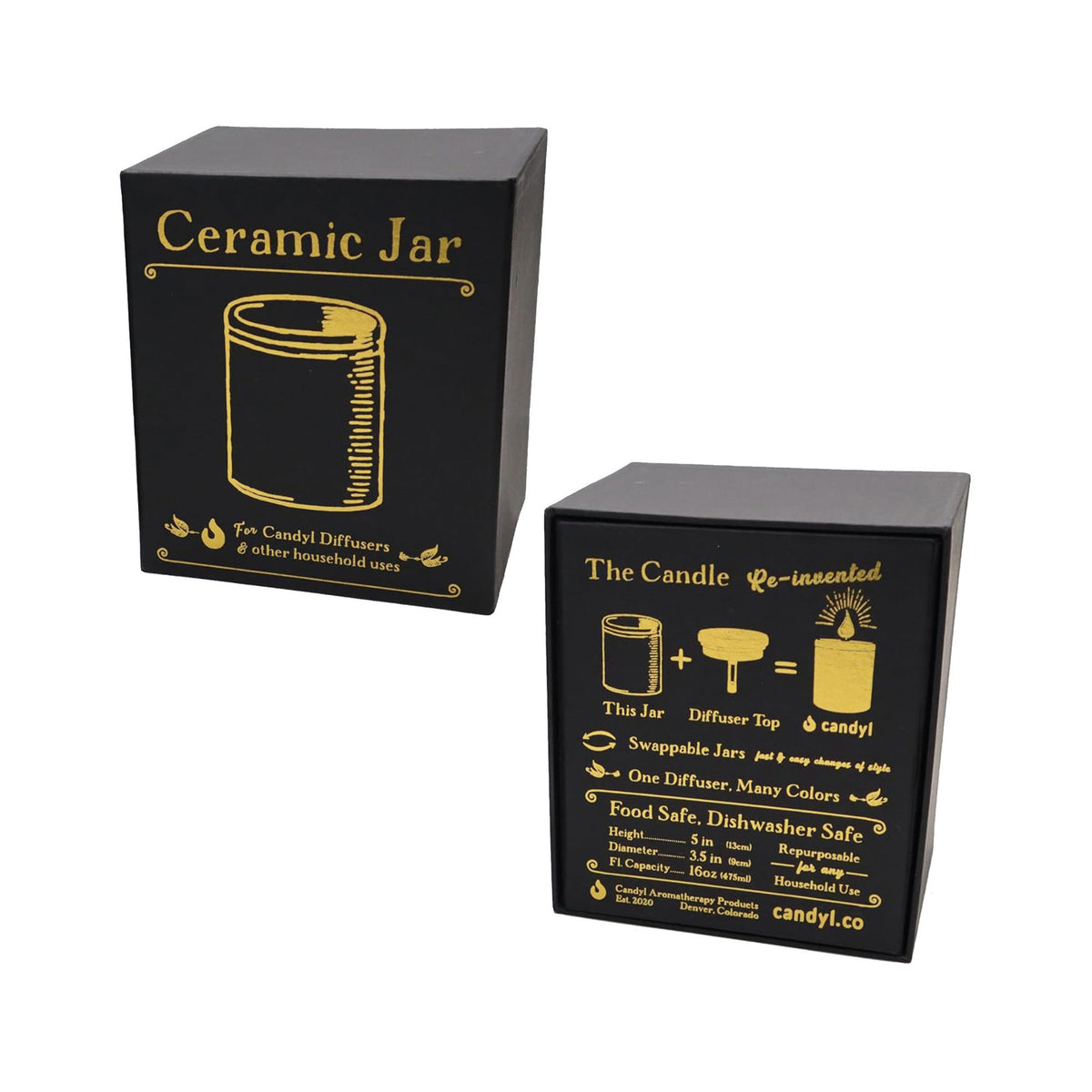 Candyl Ceramic Diffuser (Matte Black Jar with Light Wood Top)