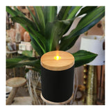 Candyl Ceramic Diffuser (Matte Black Jar with Light Wood Top)