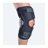 DonJoy Deluxe Hinged Knee Brace, Drytex Sleeve, Open Popliteal (Large, Black)