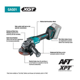 Makita GAG01Z XGT Brushless Cordless Angle Grinder with Electric Brake