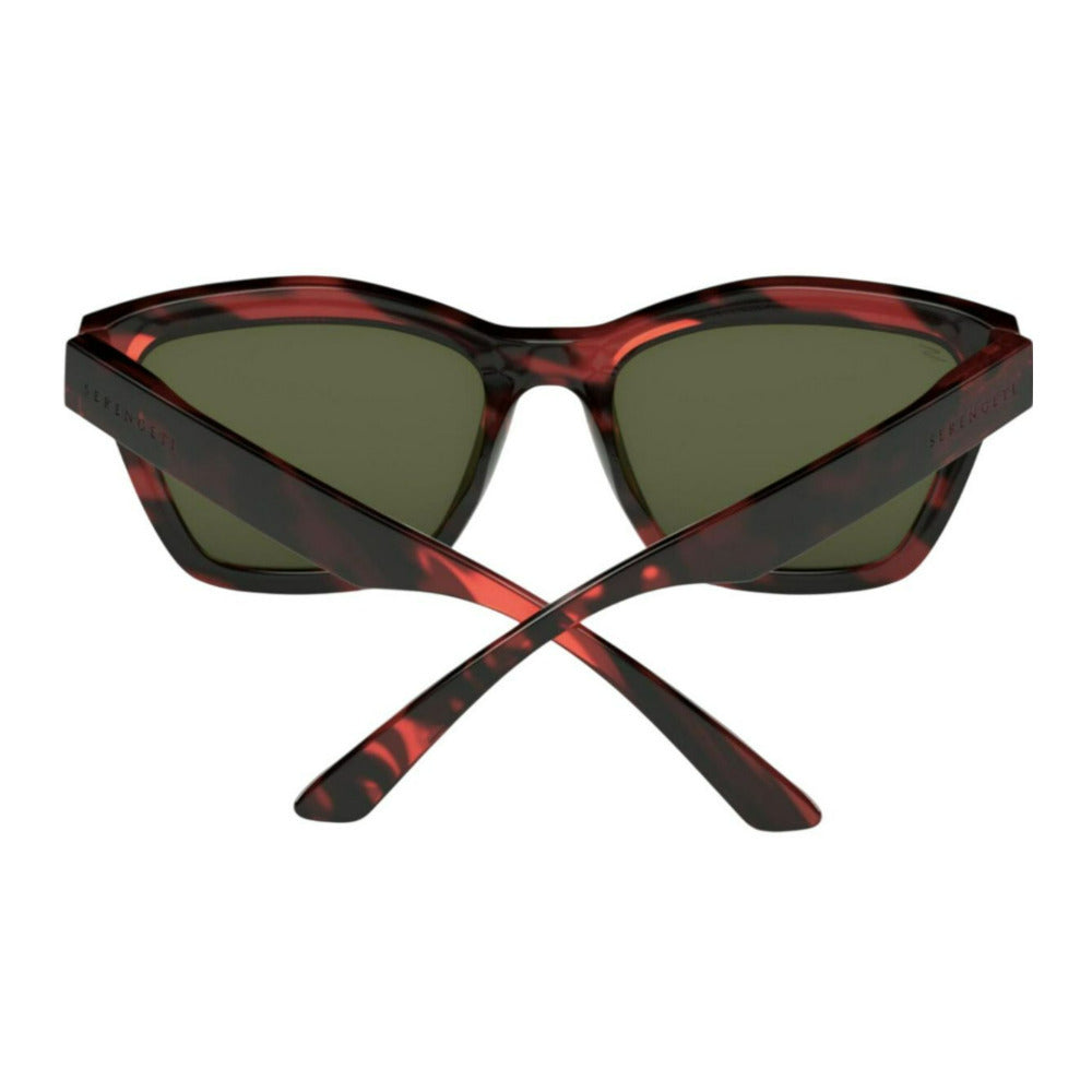 Serengeti Rectangular Rolla Shiny Red Tortoise Frame Sunglasses with Saturn Lens