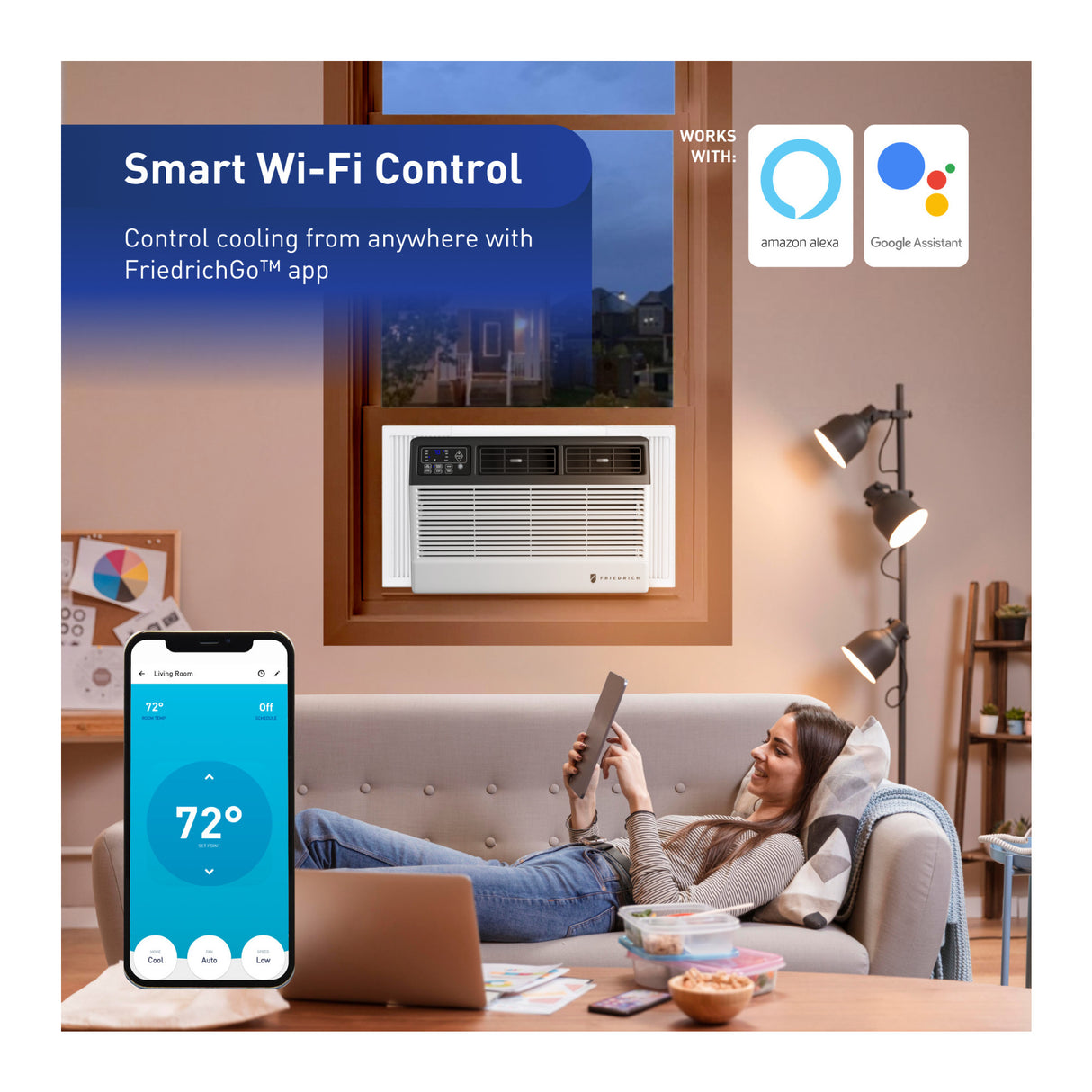 Chill Premier Smart Air Conditioner Window Unit, WiFi Mobile Control 12,000 BTU