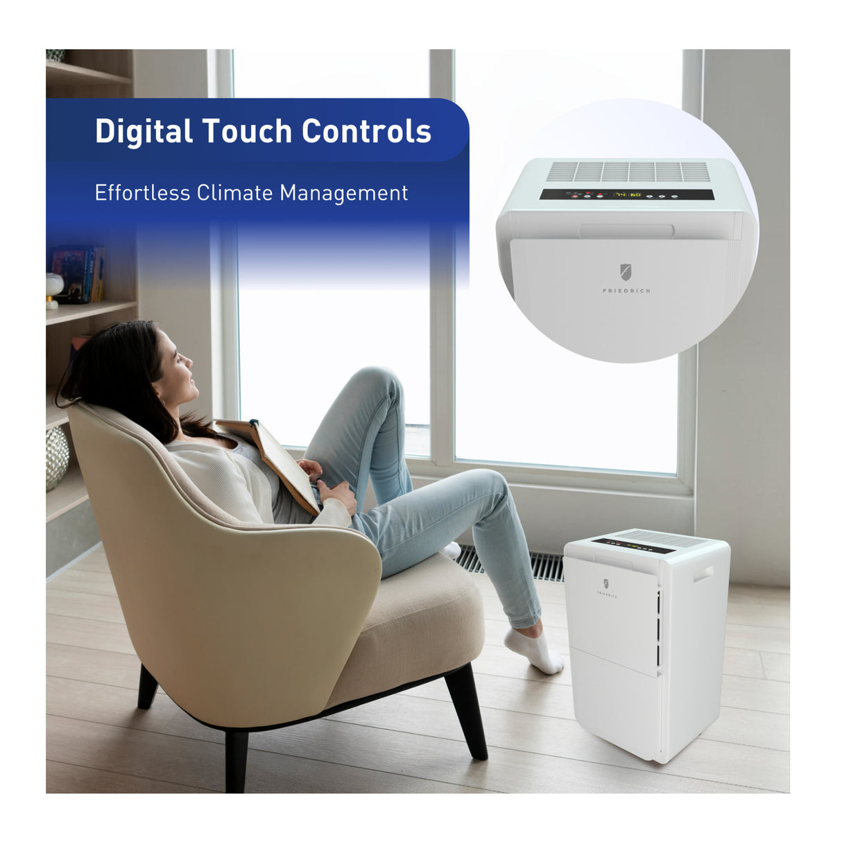 Friedrich D50B1B Dehumidifier with 15-Feet Built-in Drain Pump