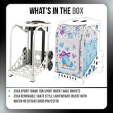 Zuca Sport White Frame with Removable Skate Style Water Resistant Insert Bundle