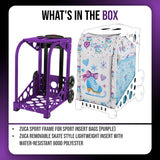 Zuca Sport Purple Frame with Removable Skate Style Lightweight Insert Bundle