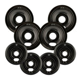 Range Kleen P119204XN Drip Bowls Bundle with 8 Black Style B Porcelain Bowls