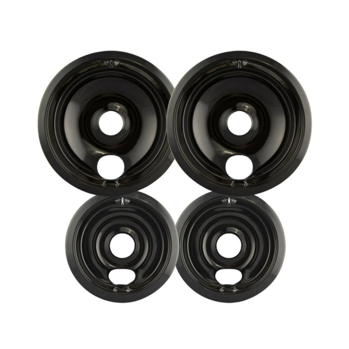 Range Kleen P119204XN Drip Bowls Bundle with 8 Black Style B Porcelain Bowls