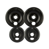 Range Kleen P119204XN Drip Bowls Bundle with 8 Black Style B Porcelain Bowls