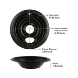 Range Kleen P119204XN Drip Bowls Bundle with 8 Black Style B Porcelain Bowls