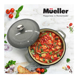 Mueller DuraCast 6-Quart Enameled Cast Iron Dutch Oven with Lid (Grey)