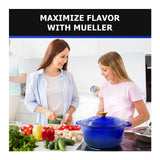 Mueller DuraCast 6-Quart Enameled Cast Iron Dutch Oven with Lid (Blue)