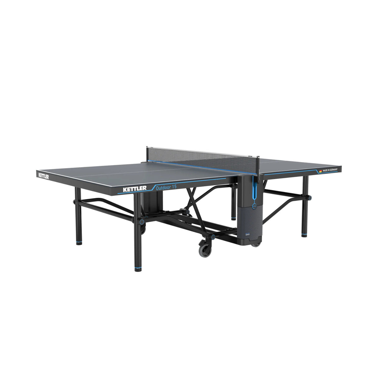 Kettler Outdoor 15 Table Tennis Table with Enclosed Racket Storage Compartment