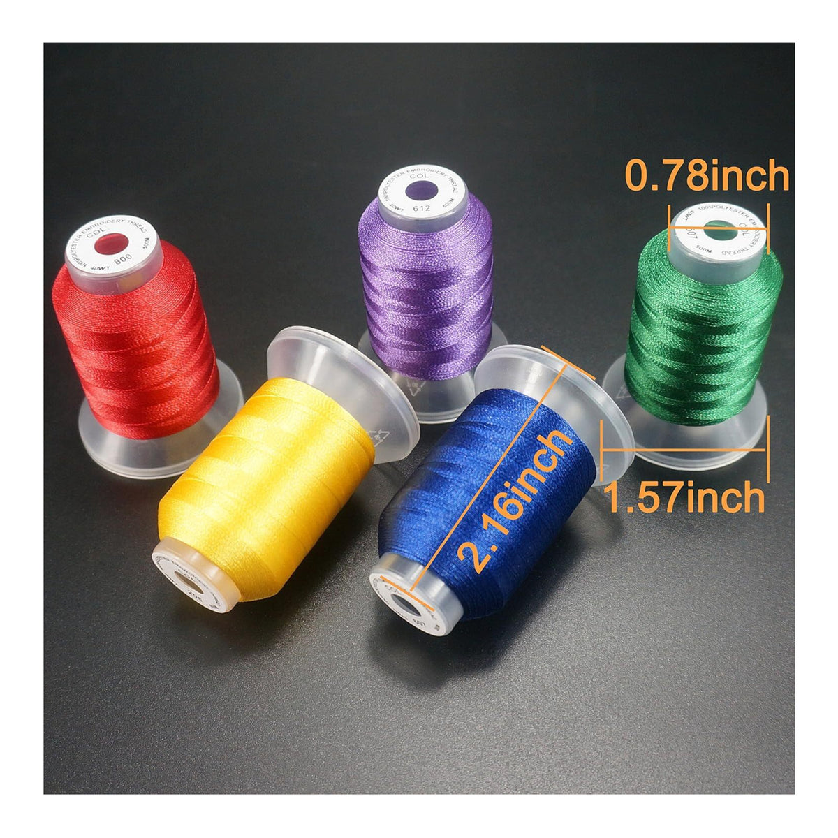 New Brothread 80 Spools Polyester Embroidery Thread Kit 500M Each - Colors Match Janome and Robison-Anton Colors