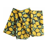June Clever  Farmer's Market Collection, Fabric Napkins for Dining 17X17in (Easy Peasy Lemon Squeezy) (4 Napkins)
