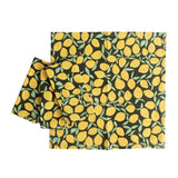 June Clever  Farmer's Market Collection, Fabric Napkins for Dining 17X17in (Easy Peasy Lemon Squeezy) (4 Napkins)