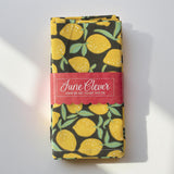 June Clever  Farmer's Market Collection, Fabric Napkins for Dining 17X17in (Easy Peasy Lemon Squeezy) (4 Napkins)