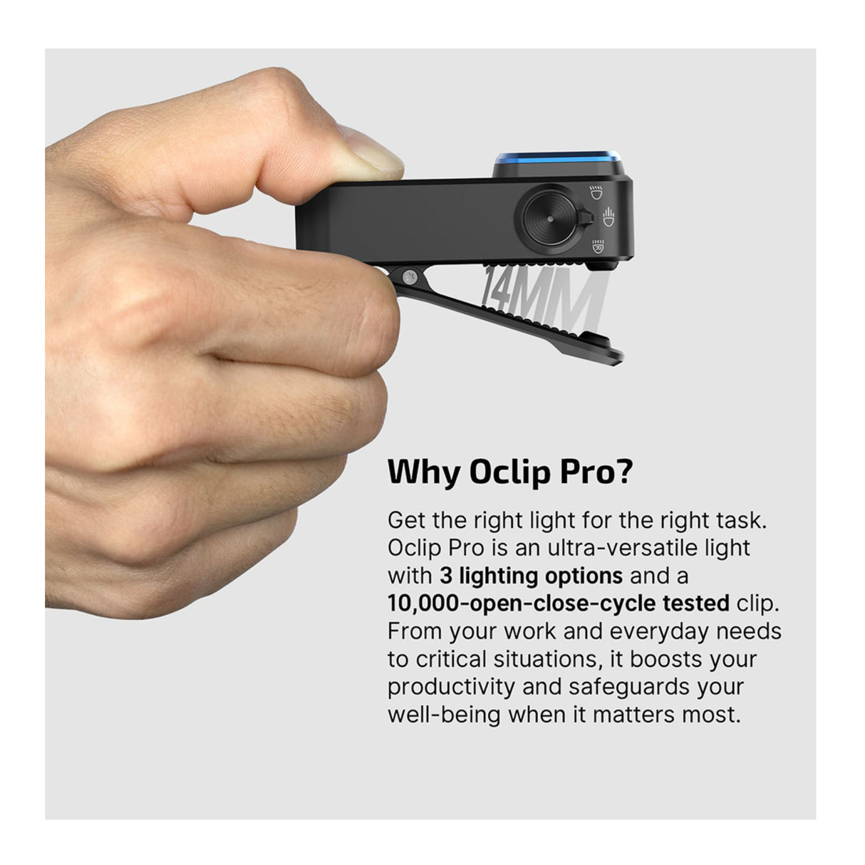 Olight Oclip Pro Rechargeable Clip-On Light (Black)