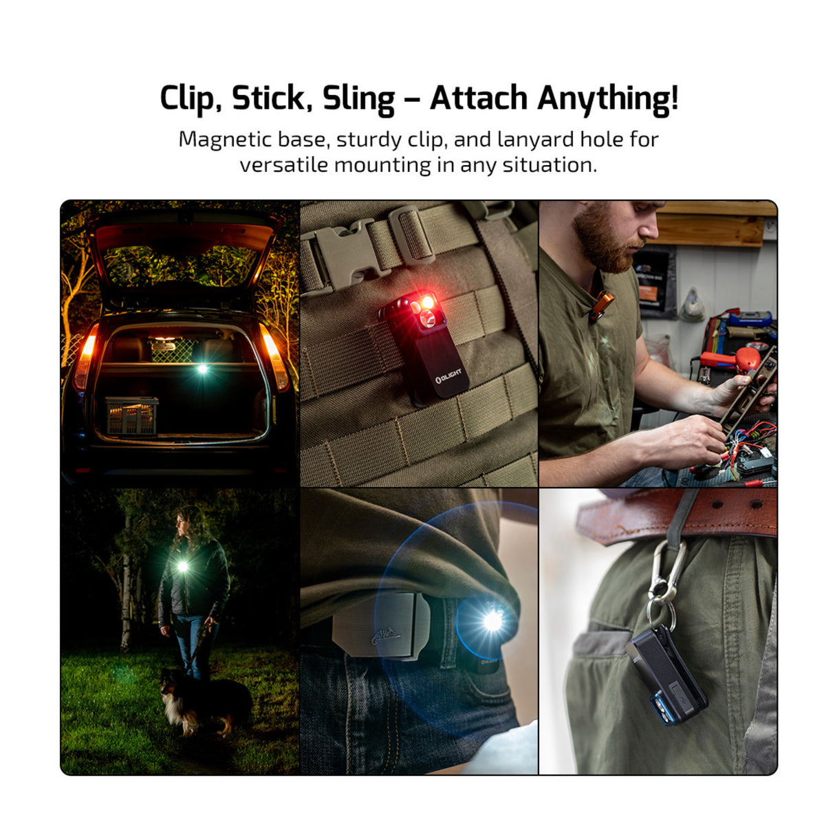 Olight Oclip Pro Rechargeable Clip-On Light (Black)