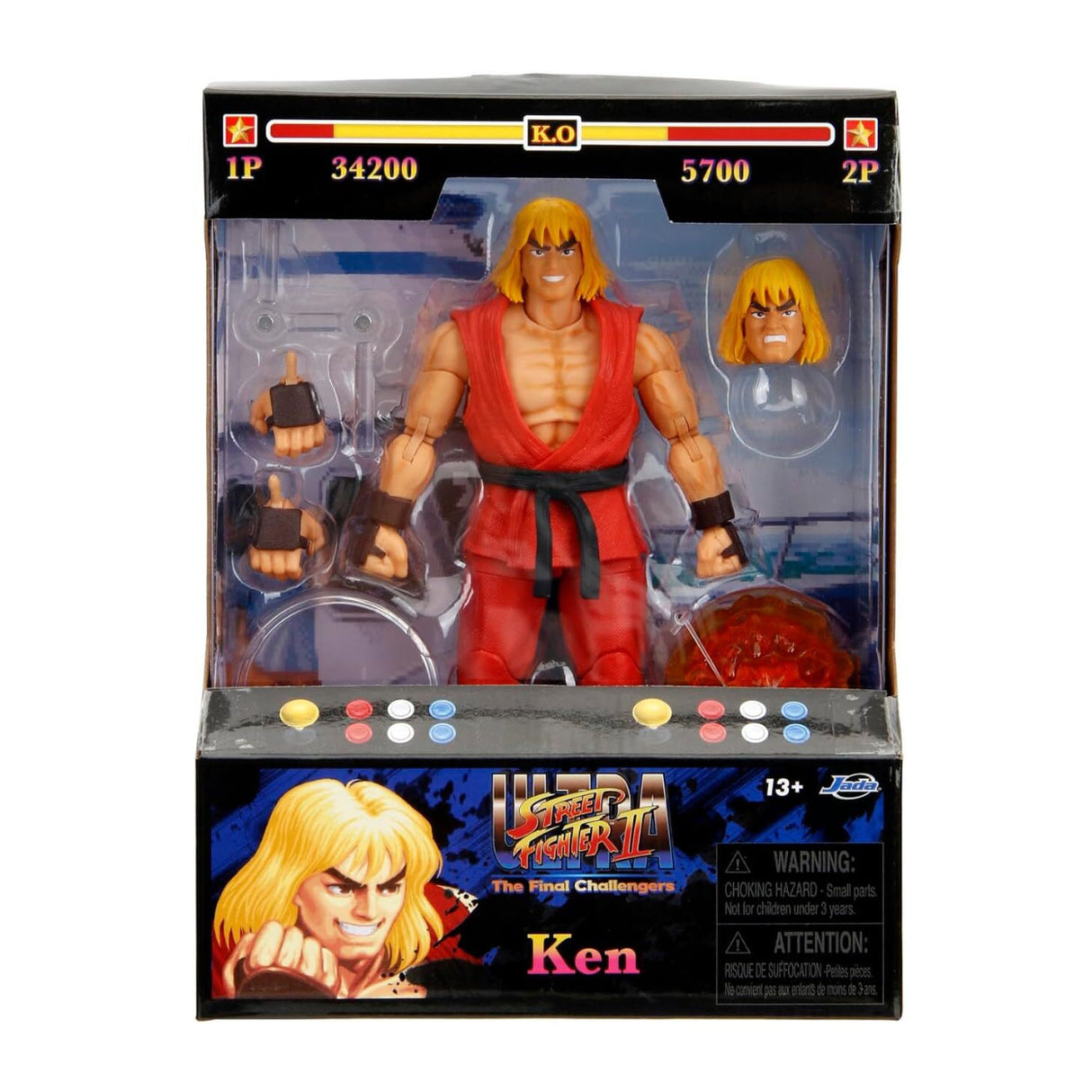 Jada Toys - Street Fighter II Ken 6-in Articulated Collectible Action Figure