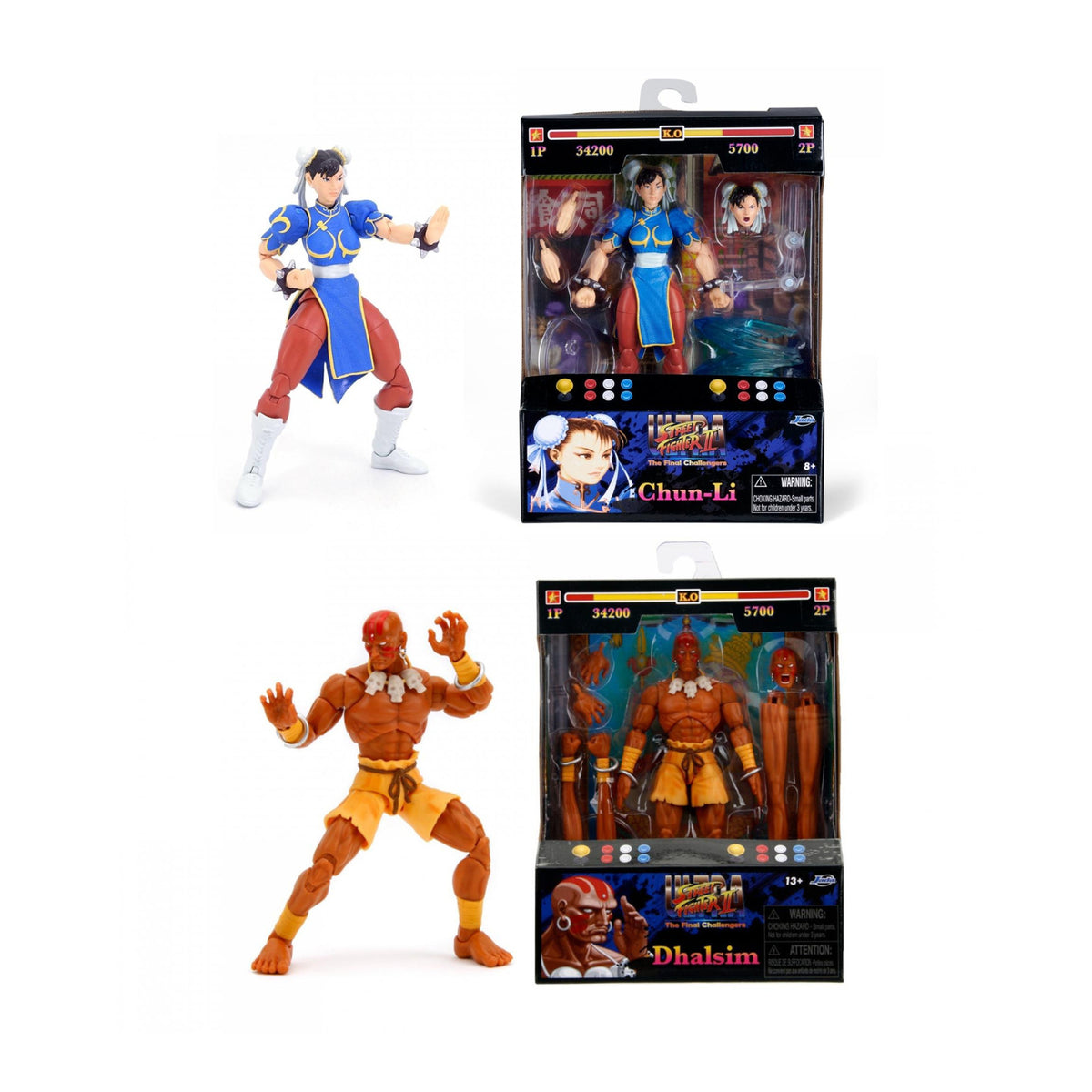 Jada Toys Street Fighter II Set (Ryu, Ken, Dhalsim, M. Bison, Chun Li and Guile)
