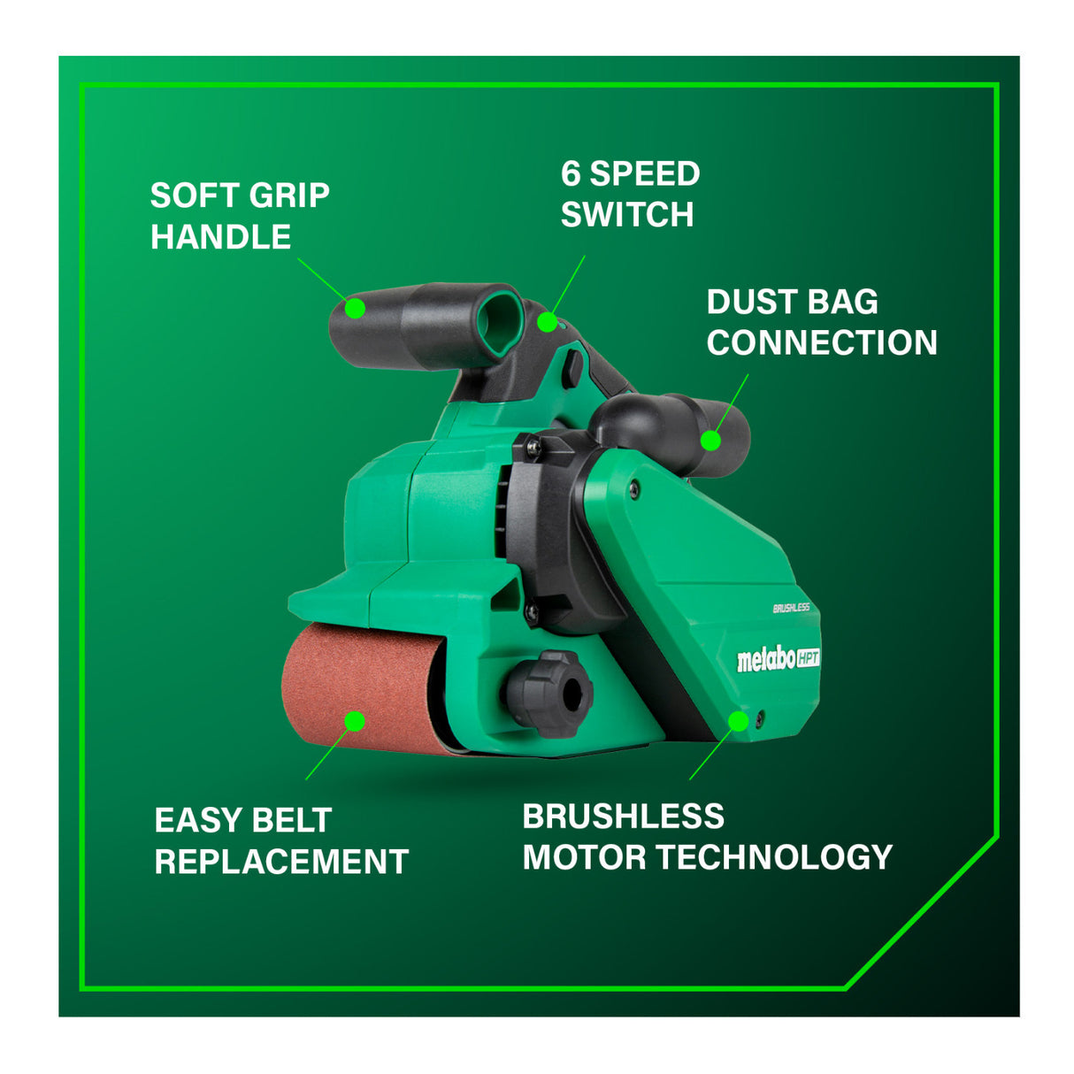 Metabo HPT 36V MultiVolt Cordless Brushless 3in x 21in Belt Sander (Body Only)