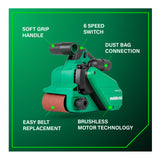 Metabo HPT 36V MultiVolt Cordless Brushless 3in x 21in Belt Sander (Body Only)