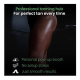 Large Pop-Up Spray Tan Tent with Clear Panel and Fan Opening (Black)
