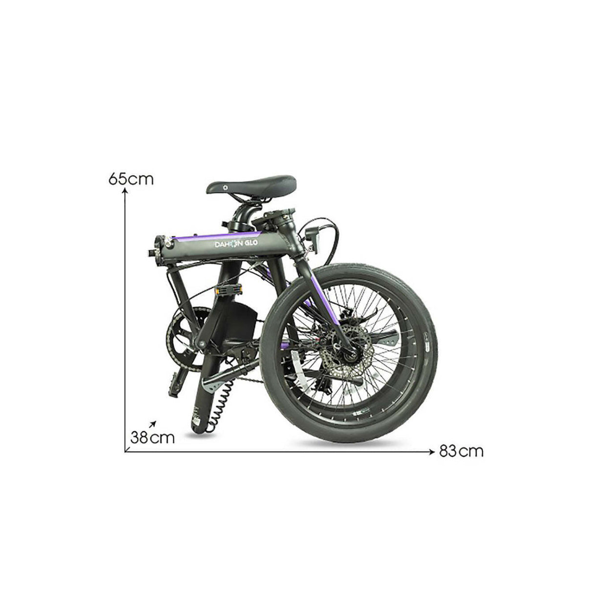 Dahon K-One E-Bike Hub Drive - Lightweight Folding E-Bike (Gray and Purple)