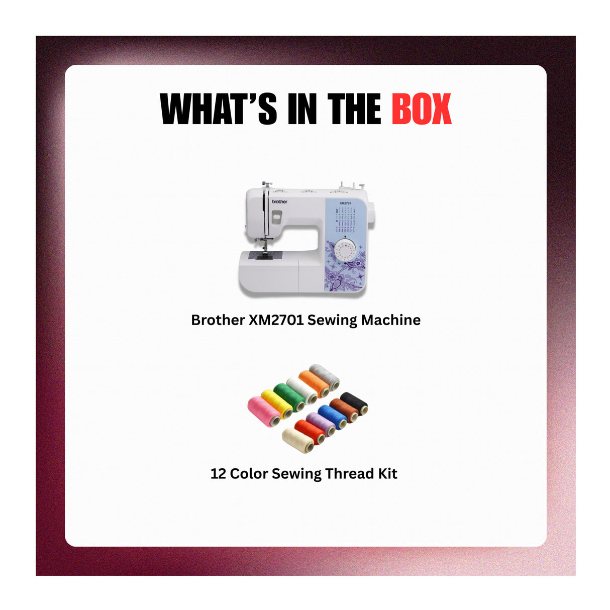 Brother XM2701 27-Stitch Sewing Machine with Built-In Needle Threader Bundle